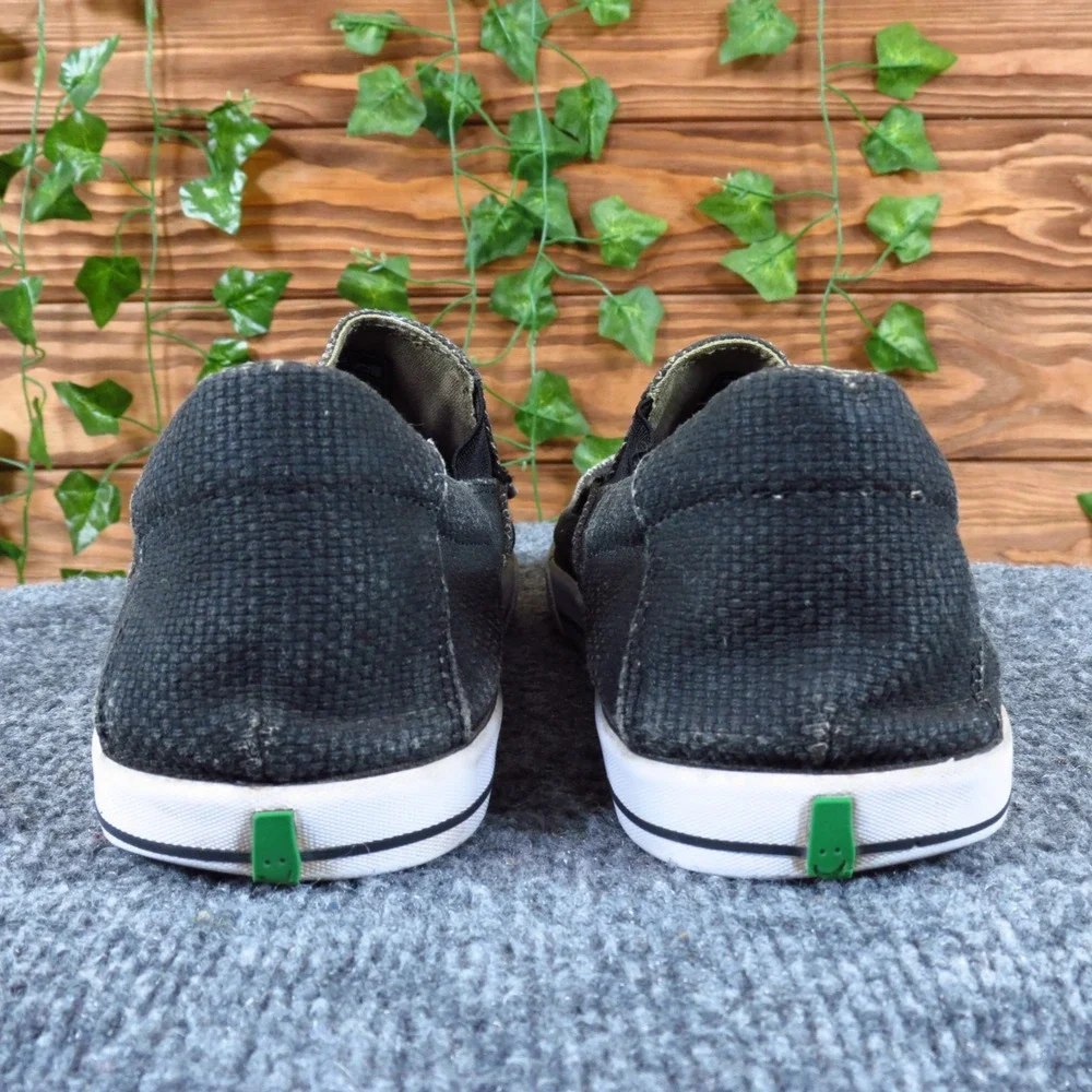 Sanuk Vagabond Mens Slip On Loafers Size 8.5 Casual Sidewalk Surfer Black Canvas
